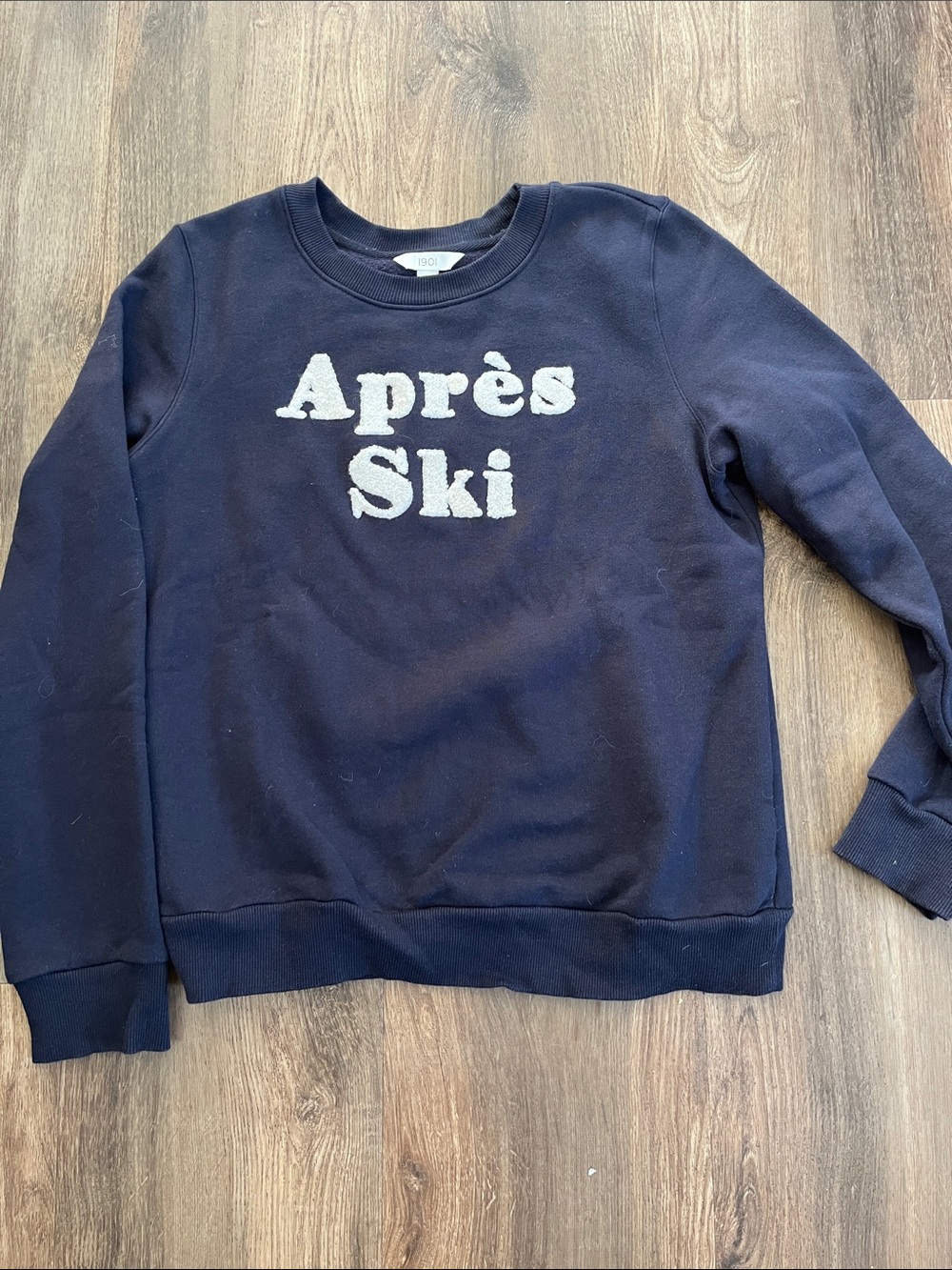 1901 Nordstrom Navy Women's "Après Ski" Crewneck Sweatshirt Sz M